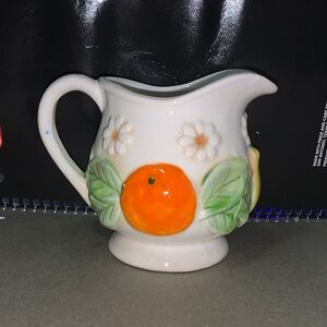 Vintage 70s Fred Roberts Ceramic Fruit & Daisy Flower Creamer made in Japan 🇯🇵